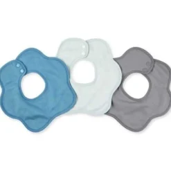 Babero kaffle cuello pack 3 denim-menta-gris