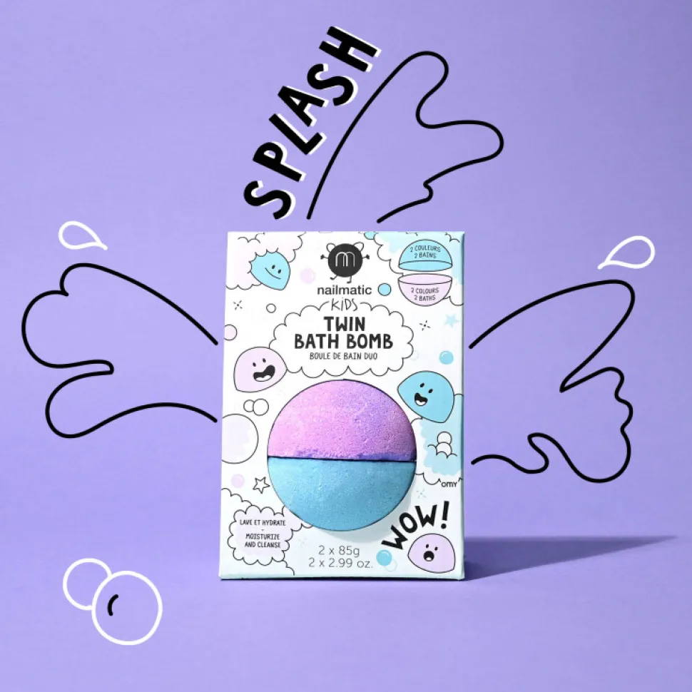 Bomba de baño twin azul y morado