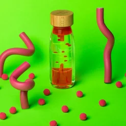 Botella sensorial espiral rosa
