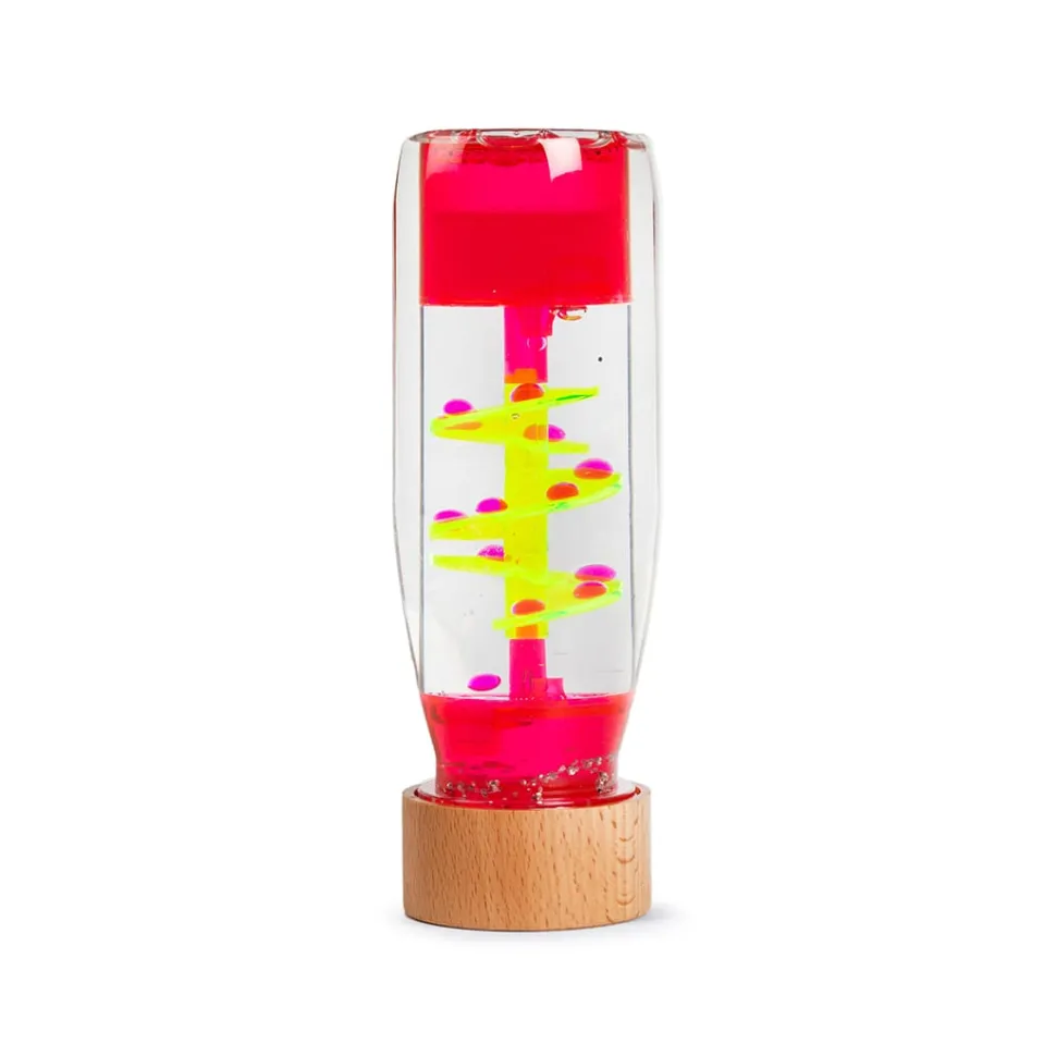 Botella sensorial espiral rosa
