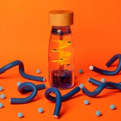 Botella sensorial espiral azul