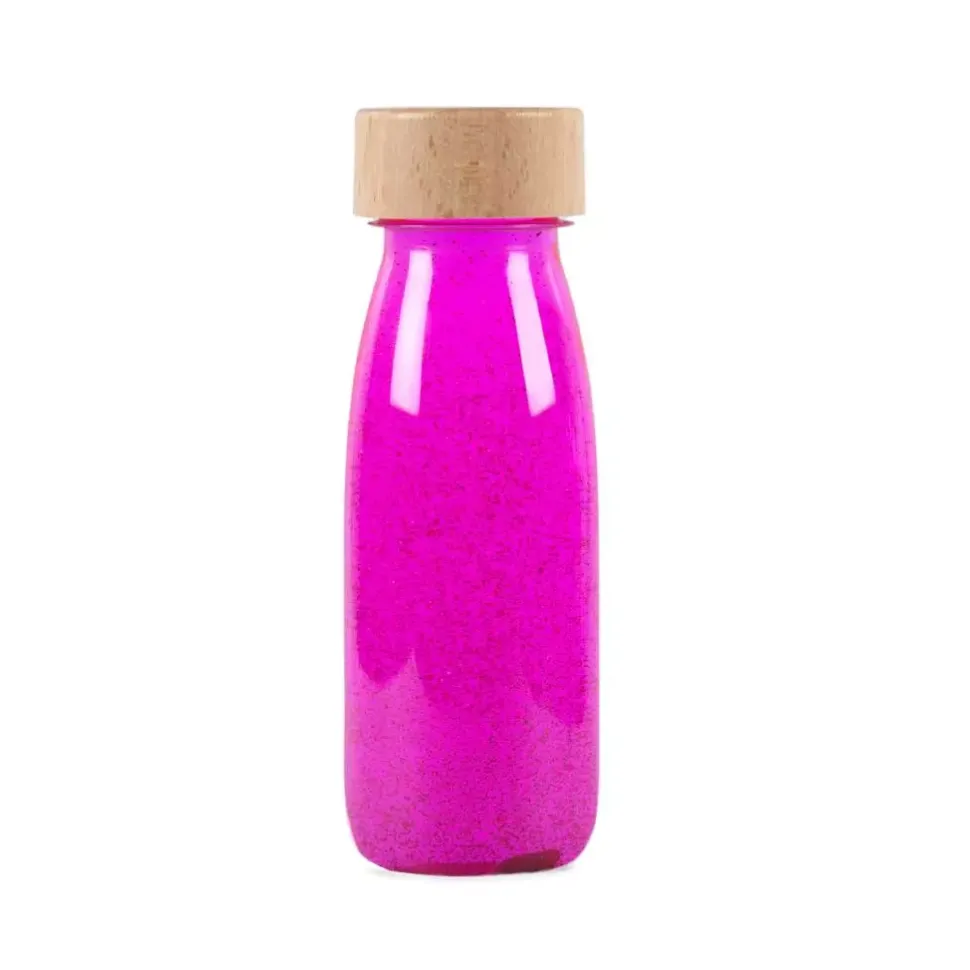 botella sensorial float flúo rosa petit boum