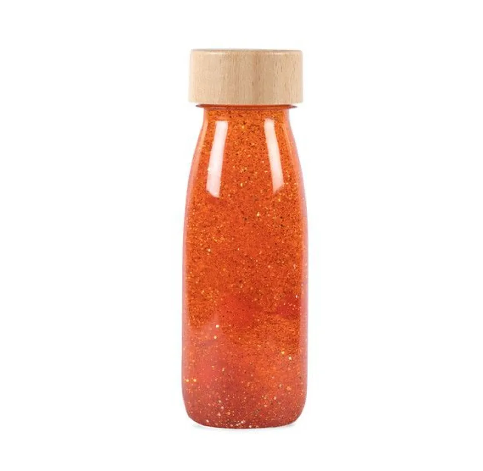 botella sensorial float naranja petit boum