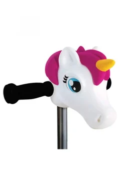 Cabeza patinete unicornio blanco