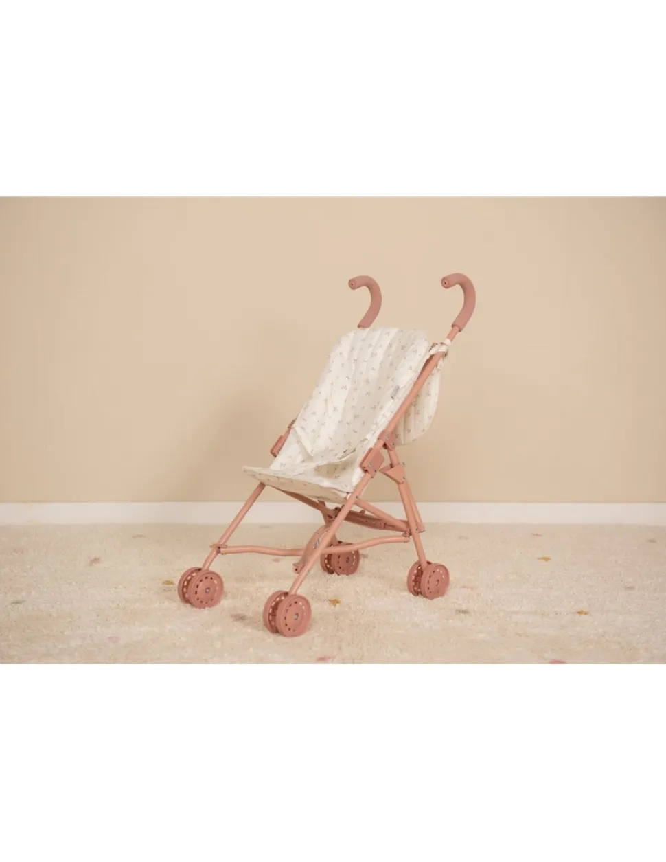 Carrito para muñeca de metal rosa