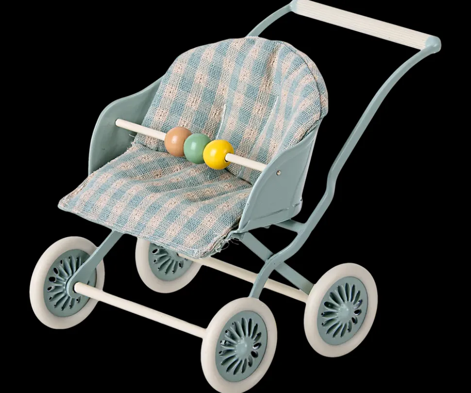 Cochecito para ratones bebe menta Maileg