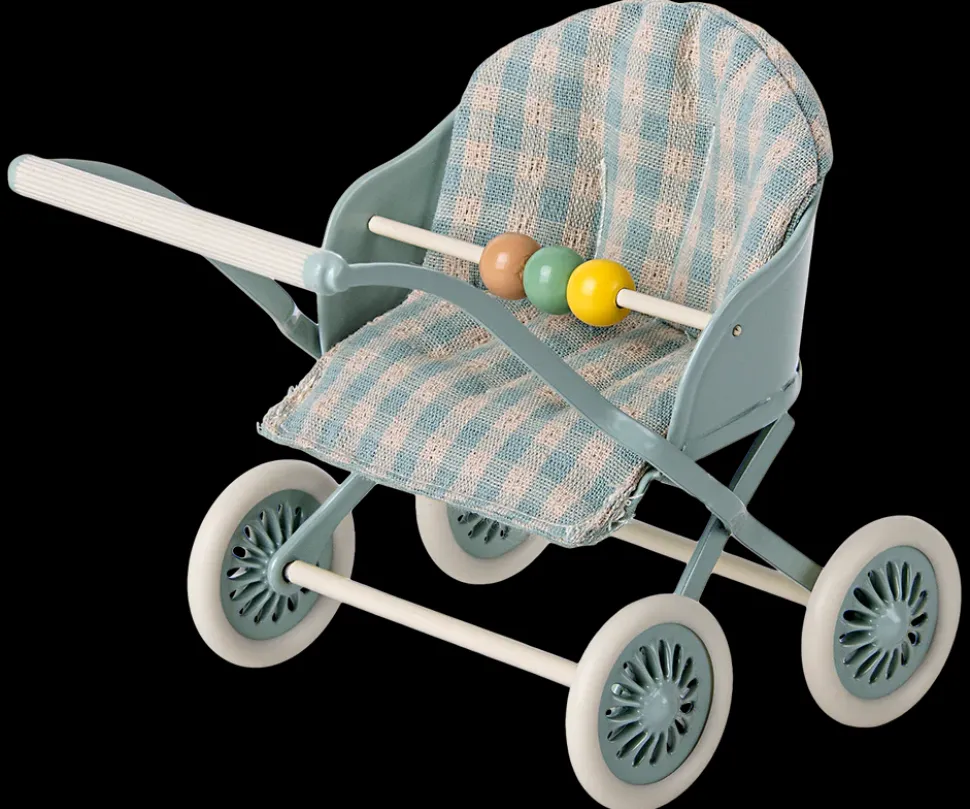Cochecito para ratones bebe menta Maileg