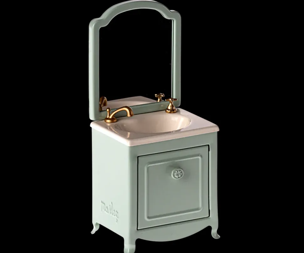 Espejo y mueble lavabo. Menta