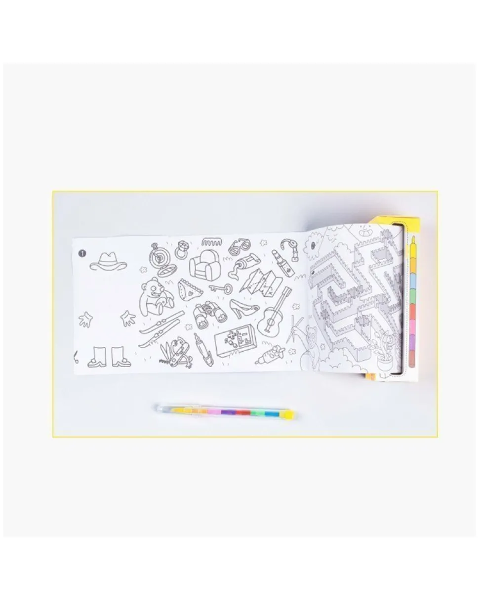 Juego de bolsillo para colorear Atlas+8 pinturas