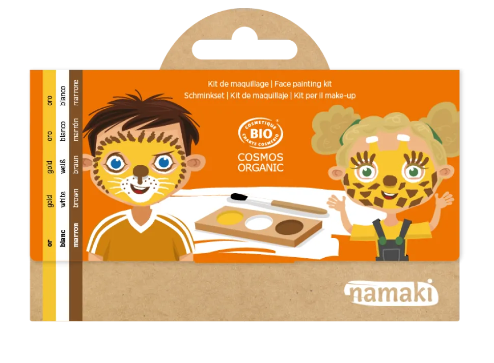 Kit de maquillaje 3 colores león y jirafa