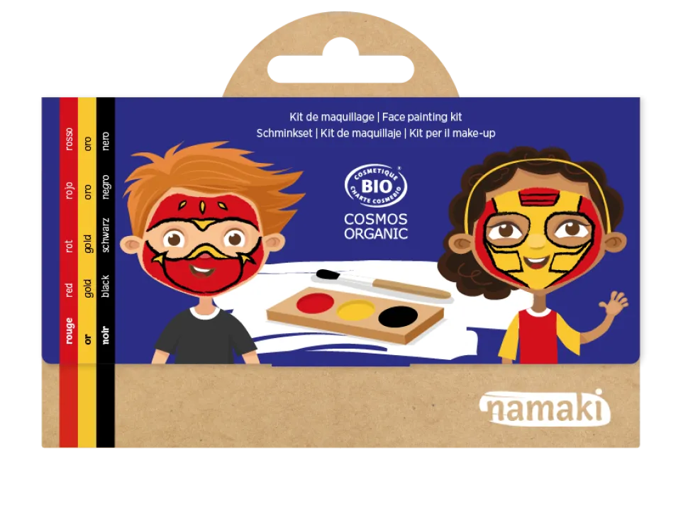 Kit de maquillaje 3 colores ninja y superhéroe