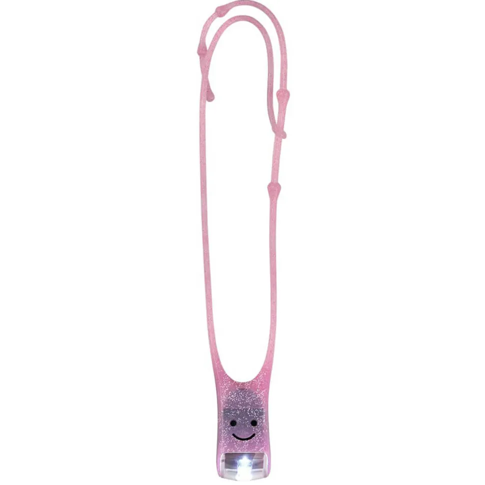 Linterna de lectura colgante rosa purpurina