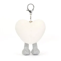 Llavero bolso corazón blanco
