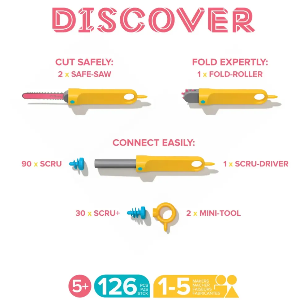 Makedo discover kit 126 piezas