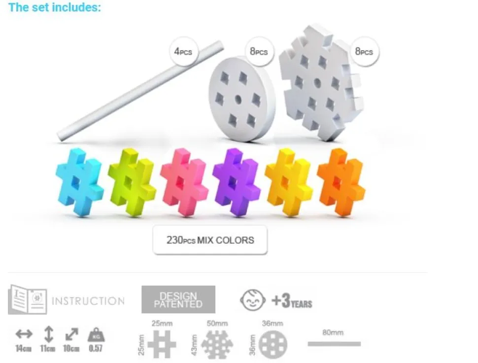 Meli-Basic 250pcs travel box de construcción