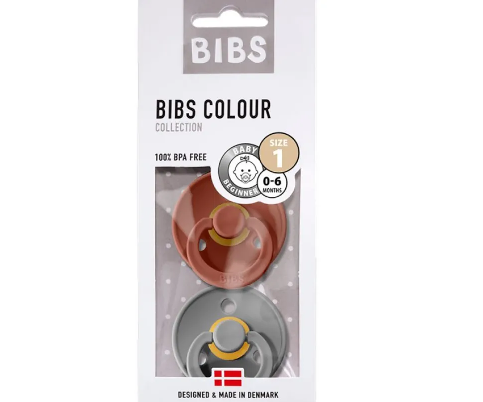 PACK CHUPETES BIBS RUST/SMOKE
