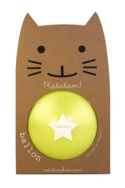 pelota gato amarilla fluor 22cm