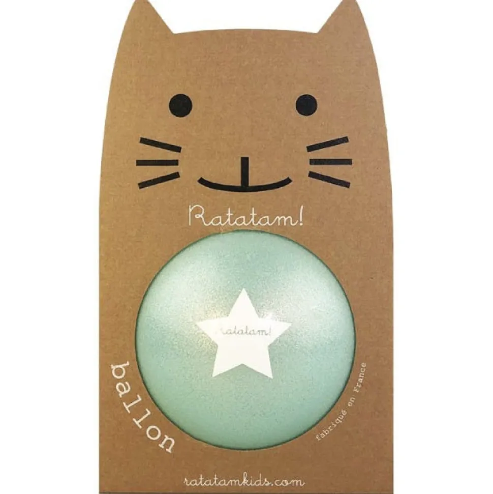 pelota gato azul aqua purpurina 15cm