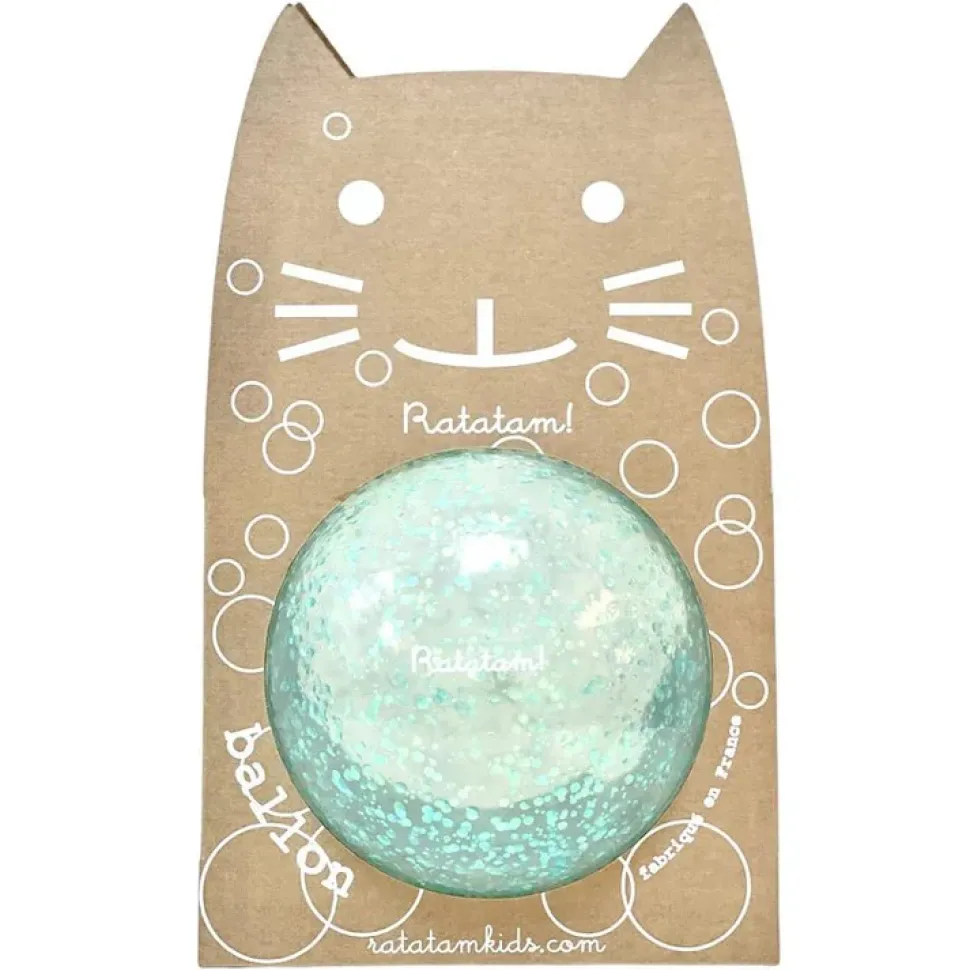 Pelota gato verde burbujas 15cm