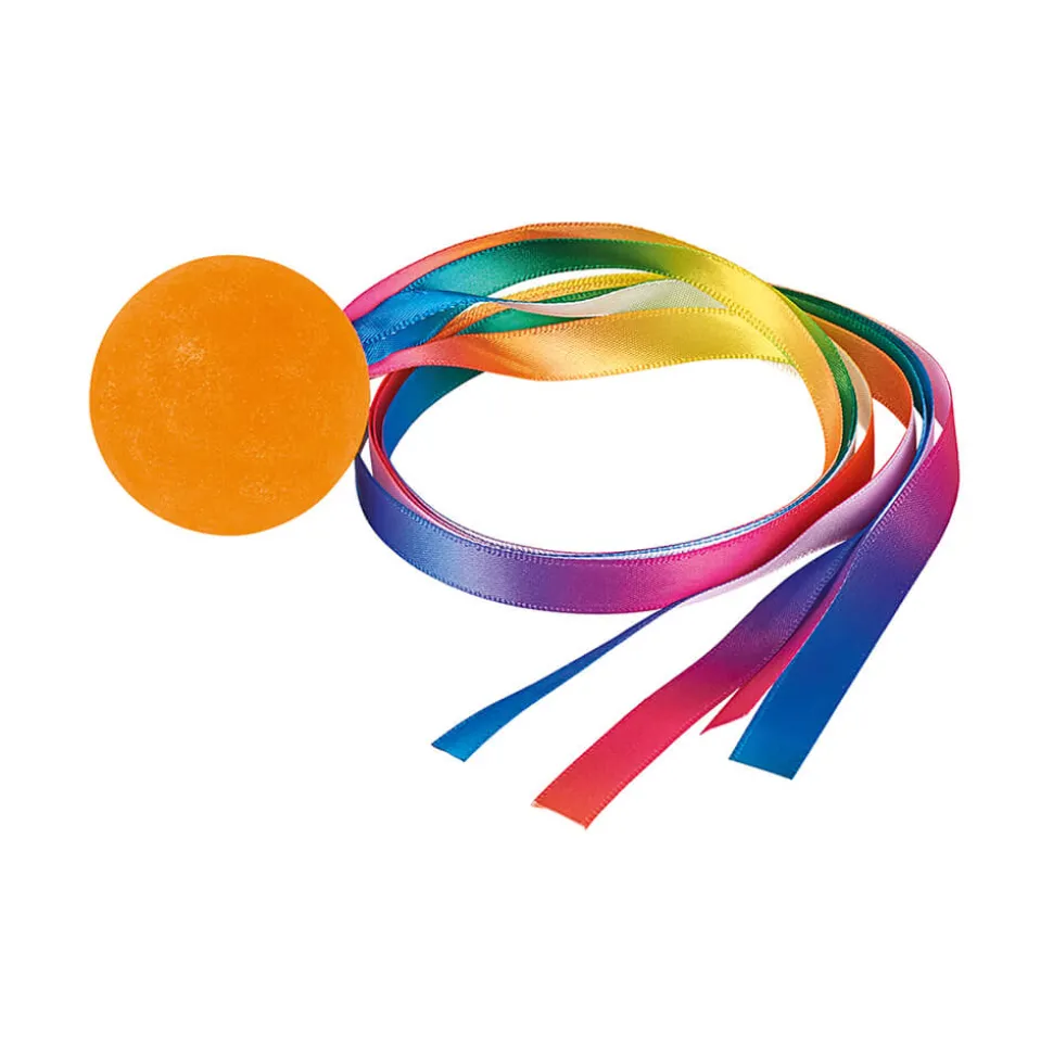 pelota goma con cintas