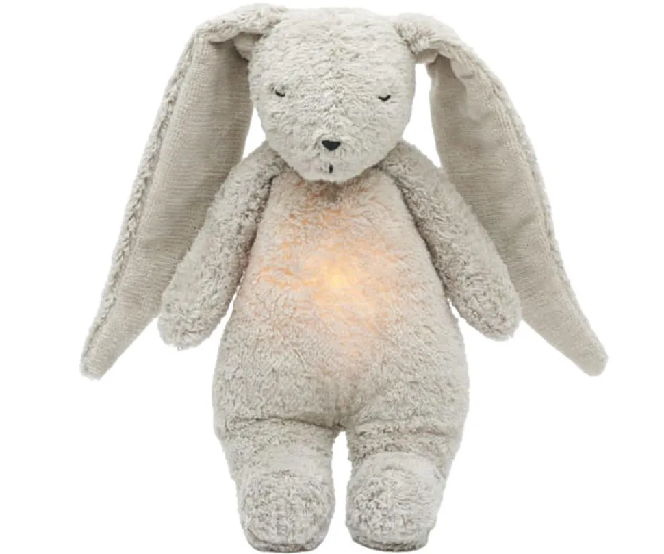 Peluche CONEJO con luz y música moonie 2.0 gris personalizable