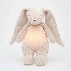 Peluche conejo órganico con luz y música beige