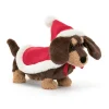 Peluche perro salchicha otto capa navidad