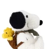 Peluche snoopy con woodstock en la mochila crema