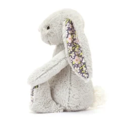 Peluche conejo plateado con flores bloom Mediano