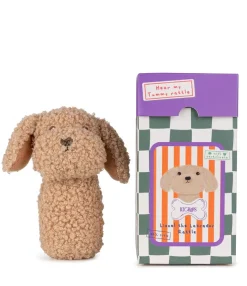 Peluche Lionel el Labrador sonajero en caja de regalo beige