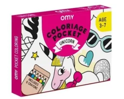 Pocket OMY Unicornio para colorear + 6 lápices color