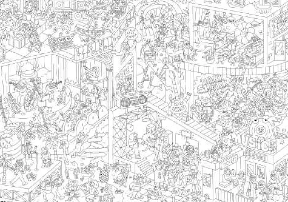 Póster para colorear “Música”
