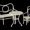 Set de café con mobiliario. Blanco hueso