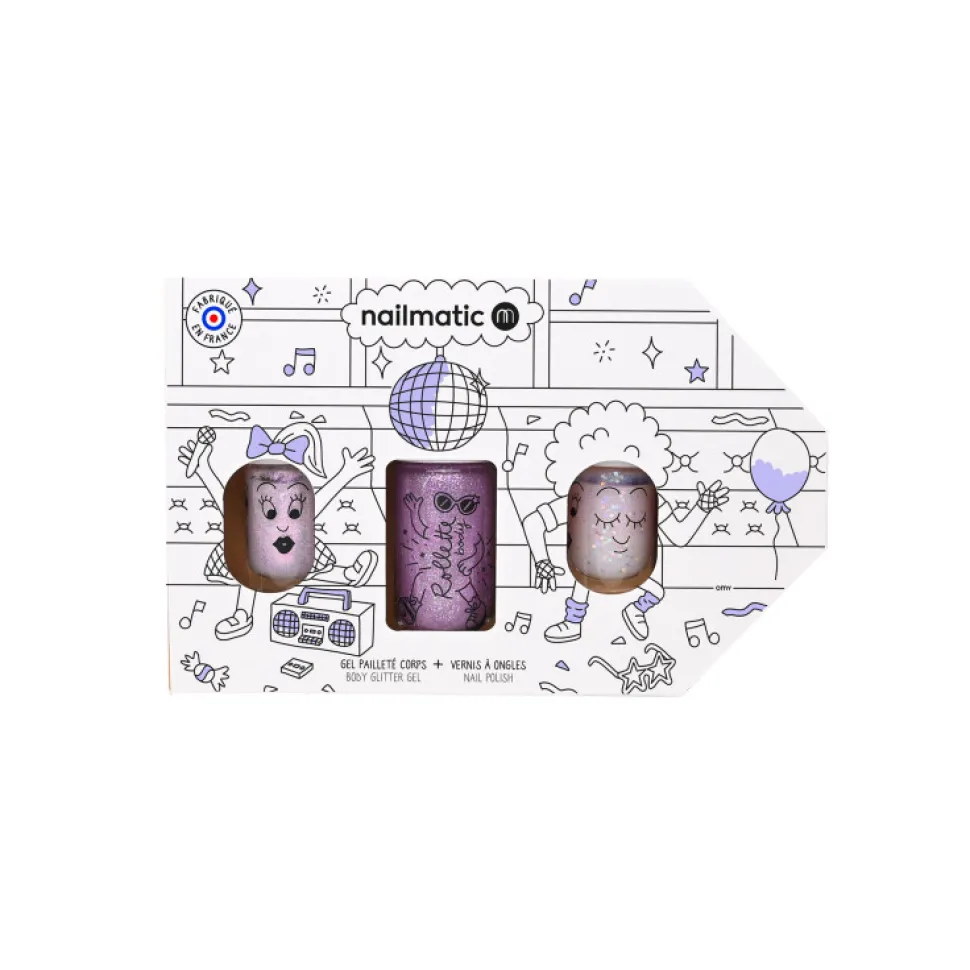Set de maquillaje infantil bus party purple