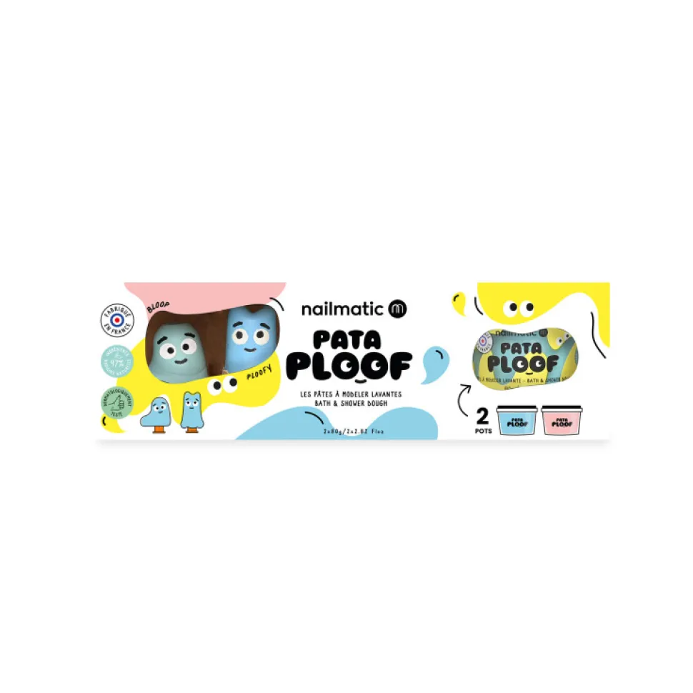 Set de masa para baño rosa y azul con Bloop y Ploofy