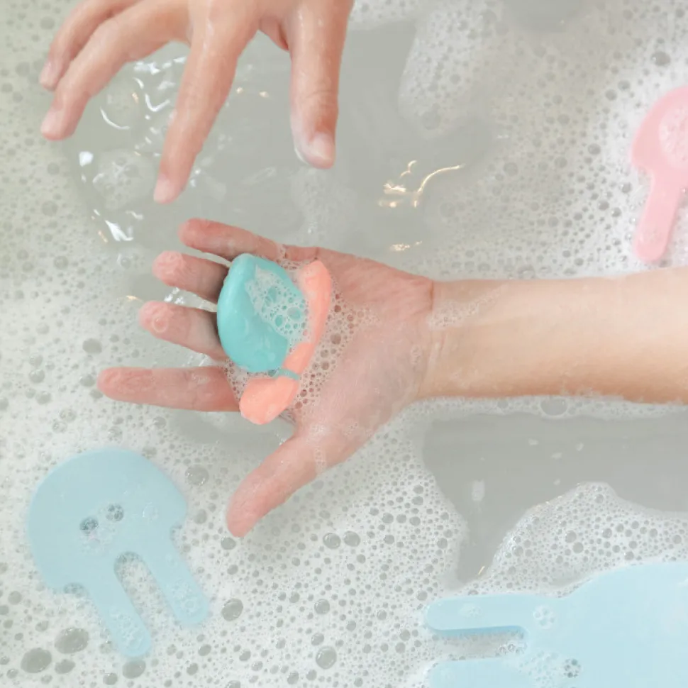 Set de masa para baño rosa y azul con Bloop y Ploofy