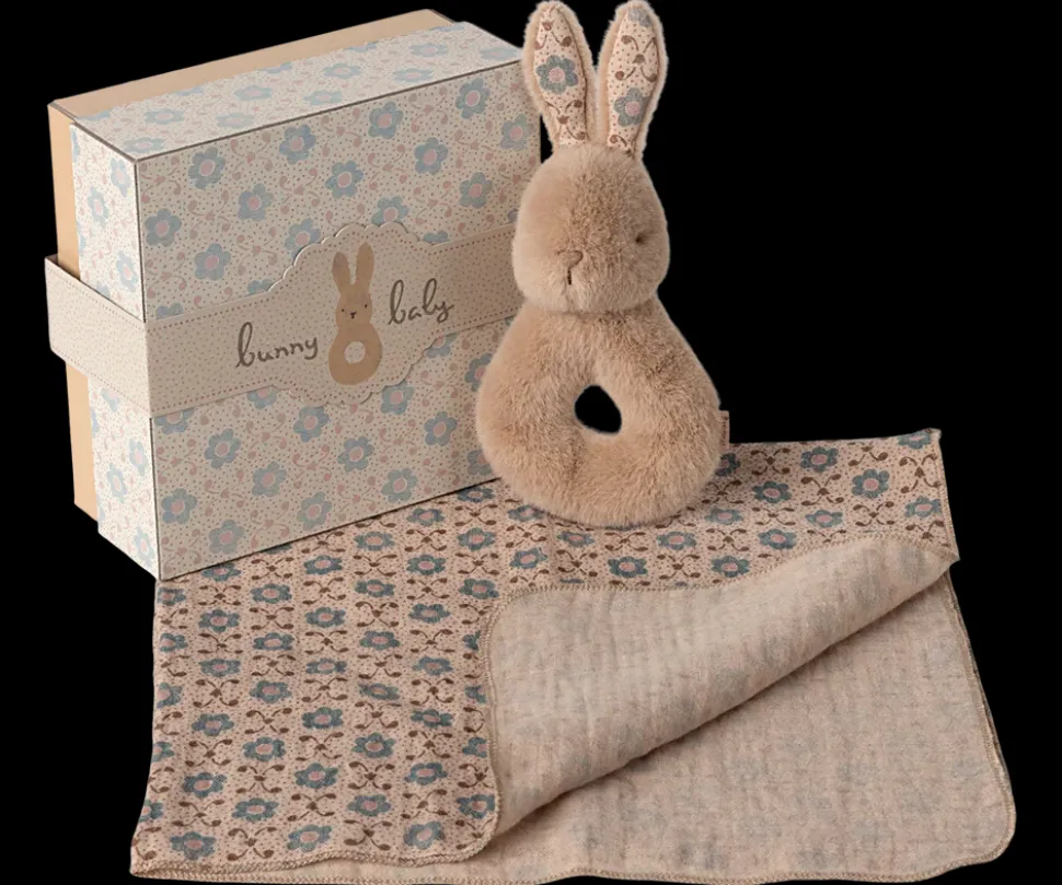Set sonajero conejo – Melocotón crema