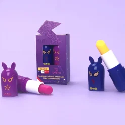 Set de 2 bálsamos labiales Super Heroes (Kiwi y Frambuesa)