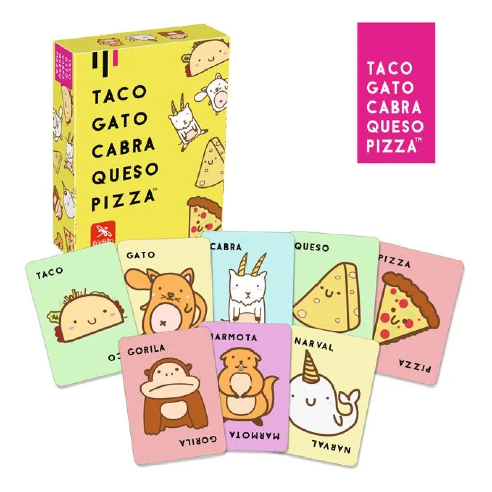 Taco, gato, cabra, queso, pizza